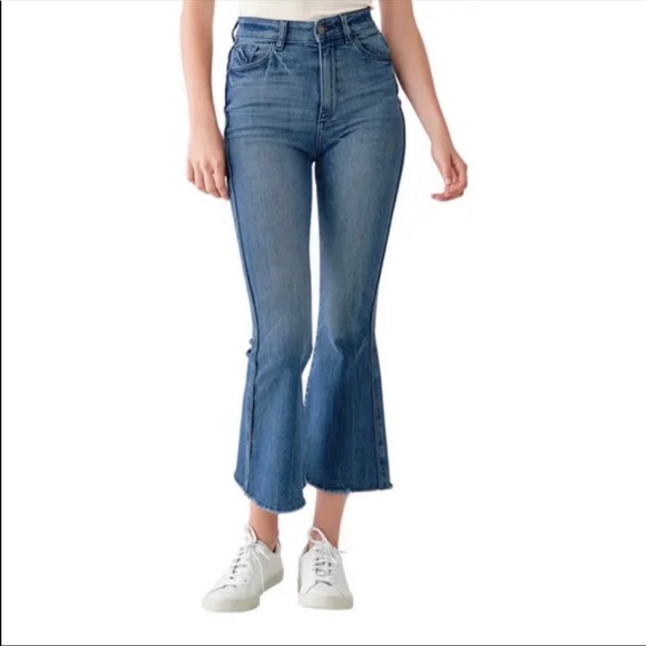 DL1961 Denim - DL1961 August Rachel Cropped High Rise Instasculpt Flare Jeans Size 30